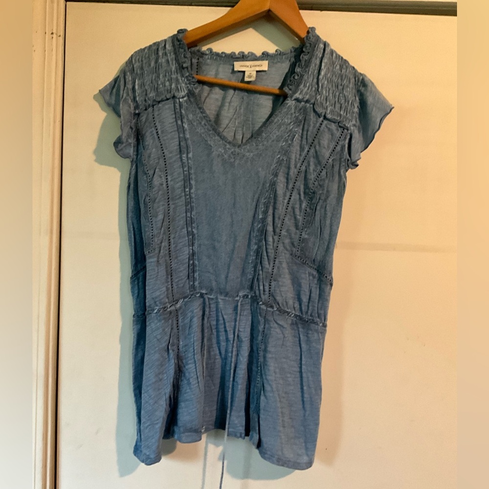 Womans blue top blouse